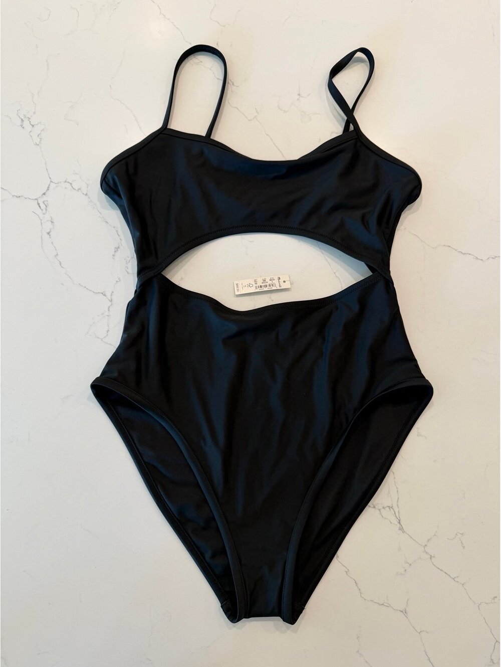 Madewell Black Cutout One-Piece Swimsuit Women's Size S NWT MD329